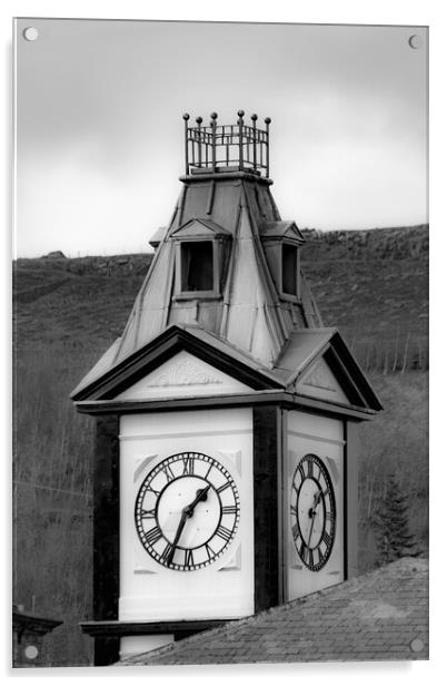 Marsden Clock Tower - Mono Acrylic by Glen Allen