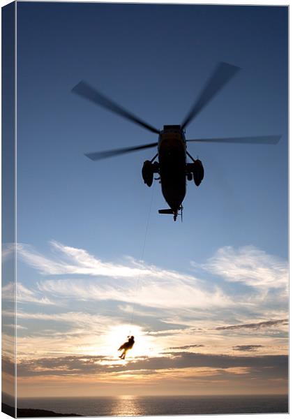Sea king search and rescue helicopter Canvas Print by Gail Johnson