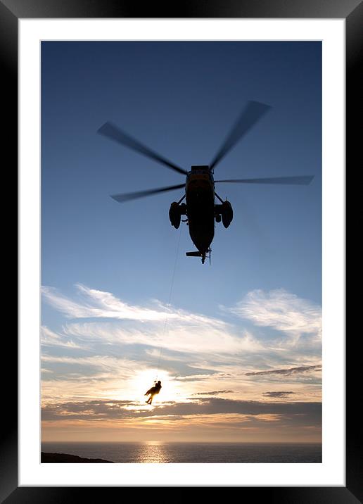 Sea king search and rescue helicopter Framed Mounted Print by Gail Johnson