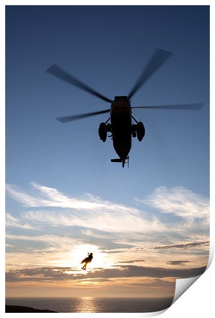 Sea king search and rescue helicopter Print by Gail Johnson
