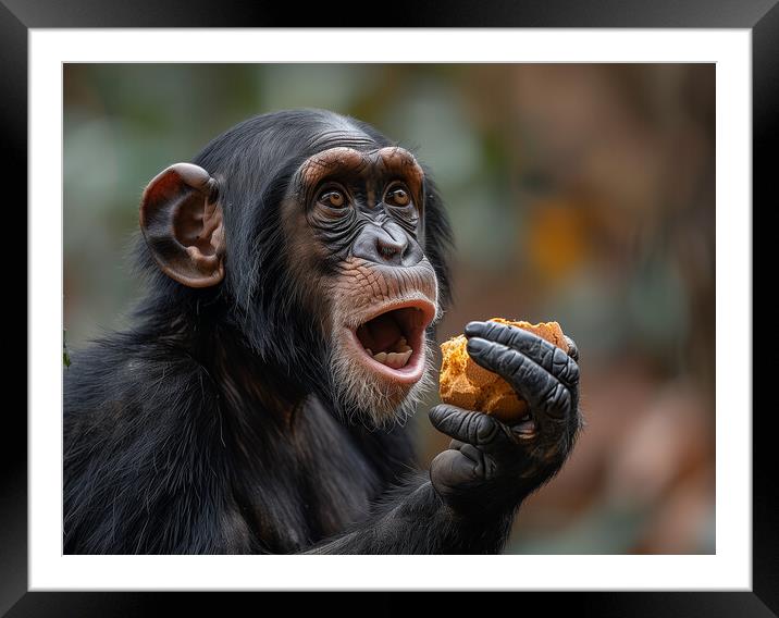 Chimpanzee Framed Mounted Print by Steve Smith