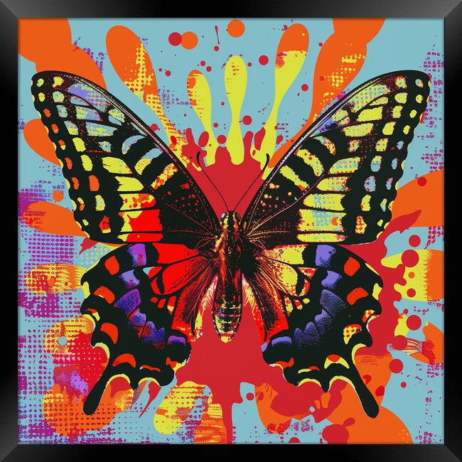 Paint explosion Butterfly Framed Print by T2 