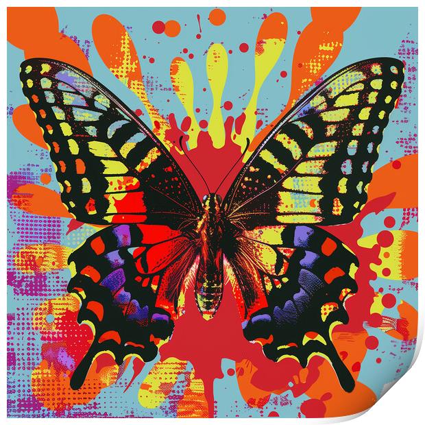 Paint explosion Butterfly Print by T2 