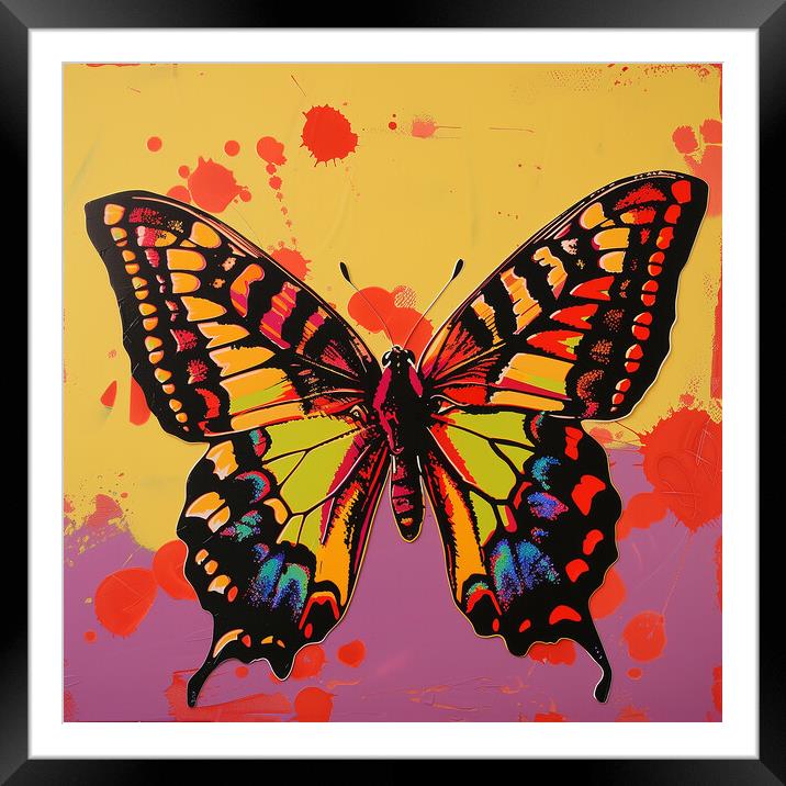 Paint explosion Butterfly Framed Mounted Print by T2 