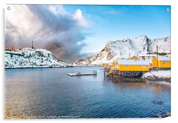 Hamnoy on Lofoten, Wiev over the small town, Norway Acrylic by Frank Bach