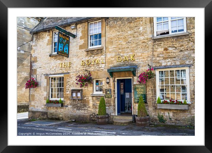 The Royal Oak pub in Burford, Oxfordshire Framed Mounted Print by Angus McComiskey