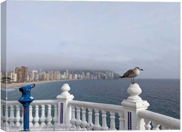 A cloudy day in Benidorm Canvas Print by Angela Wallace