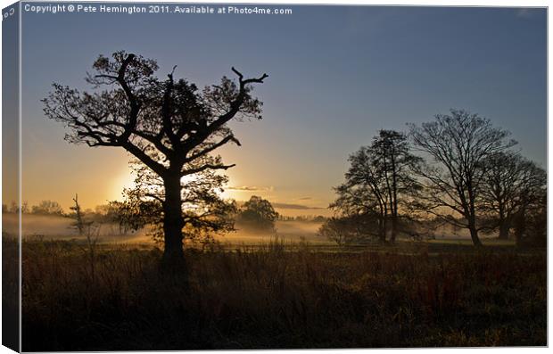 Sunrise in the Culm Valley Canvas Print by Pete Hemington