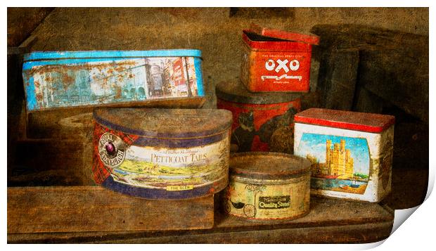 Old tins Print by Alan Tunnicliffe