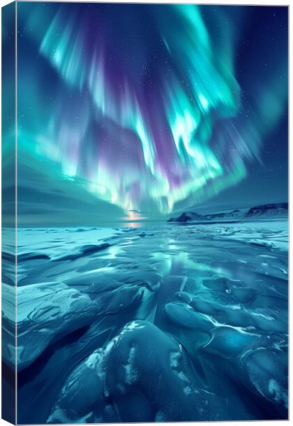 Aurora Borealis Iceland Canvas Print by T2 