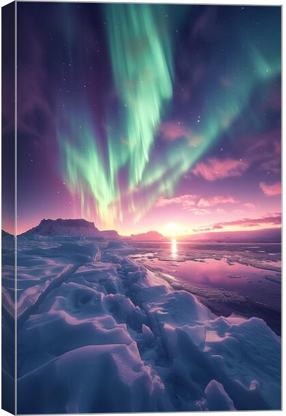 Aurora Borealis Iceland Canvas Print by T2 