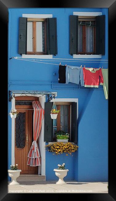 Washing day blues Framed Print by Les Schofield