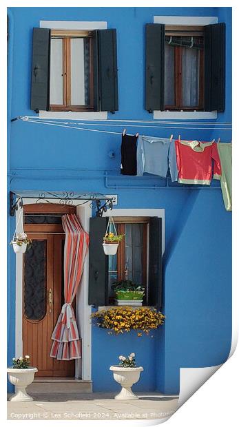 Washing day blues Print by Les Schofield