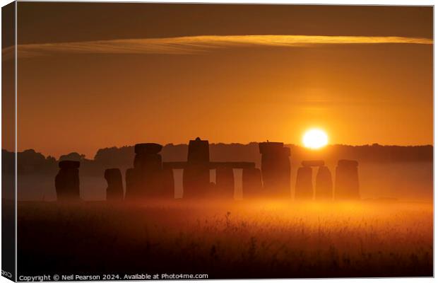 Stonehenge Summer Solstice Sunrise Canvas Print by Neil Pearson