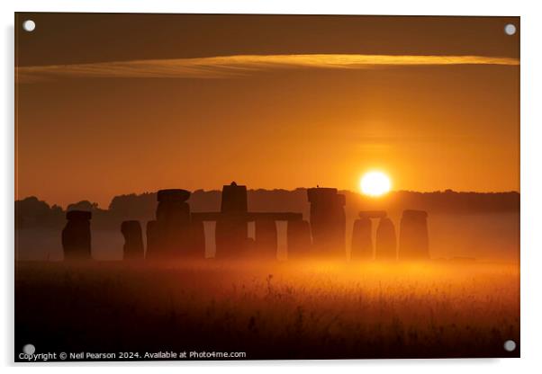 Stonehenge Summer Solstice Sunrise Acrylic by Neil Pearson