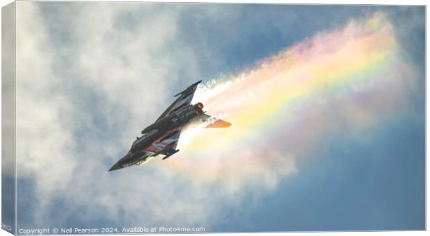 Typhoon display jet making Rainbow Clouds   Canvas Print by Neil Pearson