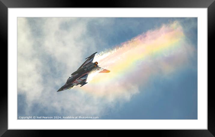 Typhoon display jet making Rainbow Clouds   Framed Mounted Print by Neil Pearson