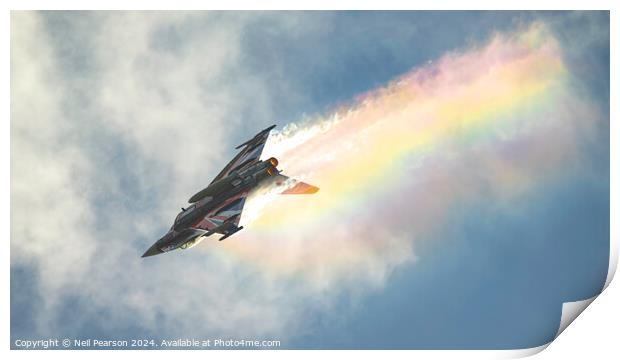 Typhoon display jet making Rainbow Clouds   Print by Neil Pearson