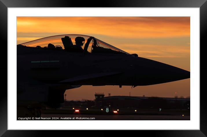 RAF Typhoon Jet, holding to depart on a QRA, Framed Mounted Print by Neil Pearson
