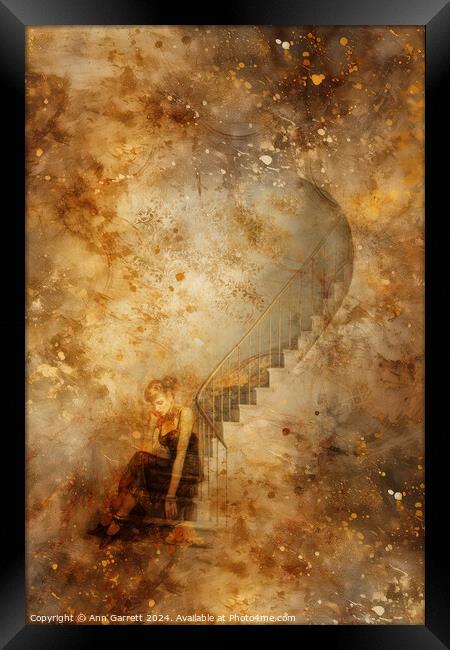 Ghost on the Stairs Framed Print by Ann Garrett