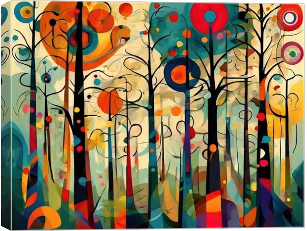 Colourful Forest Abstract Canvas Print by Anne Macdonald