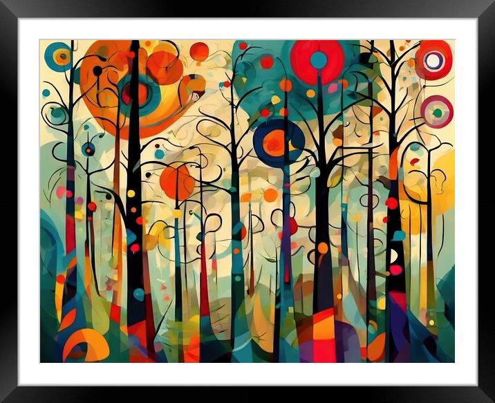 Colourful Forest Abstract Framed Mounted Print by Anne Macdonald