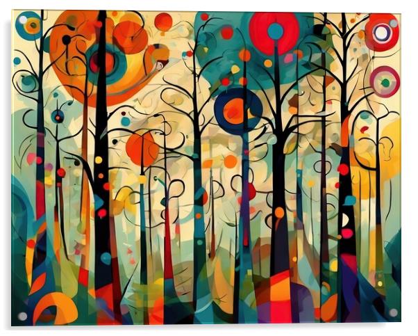 Colourful Forest Abstract Acrylic by Anne Macdonald