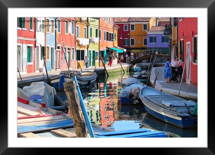Vivid Colours of Peaceful Burano Framed Mounted Print by Jim Jones