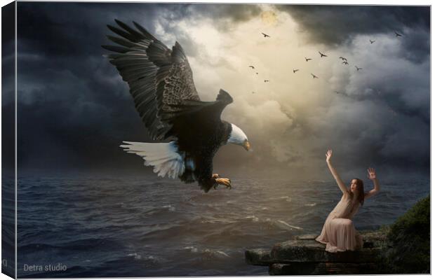 The girl and the eagle Canvas Print by Dejan Travica