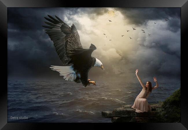 The girl and the eagle Framed Print by Dejan Travica