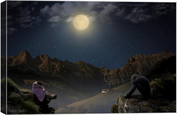 Sadness in the moonlight Canvas Print by Dejan Travica