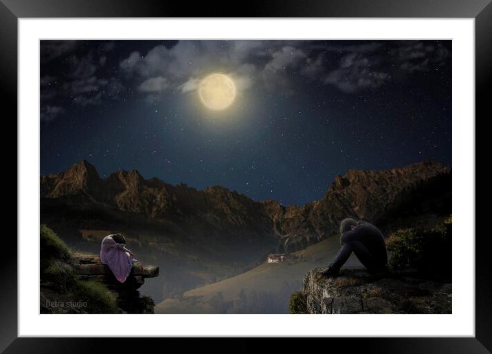Sadness in the moonlight Framed Mounted Print by Dejan Travica