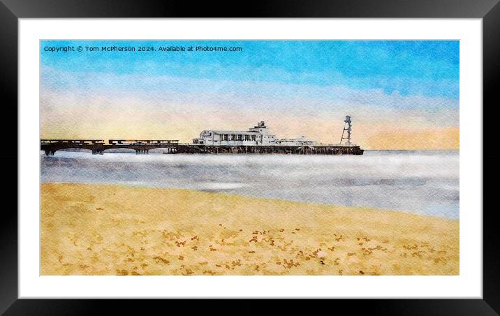 Bournemouth Pier Watercolour Framed Mounted Print by Tom McPherson