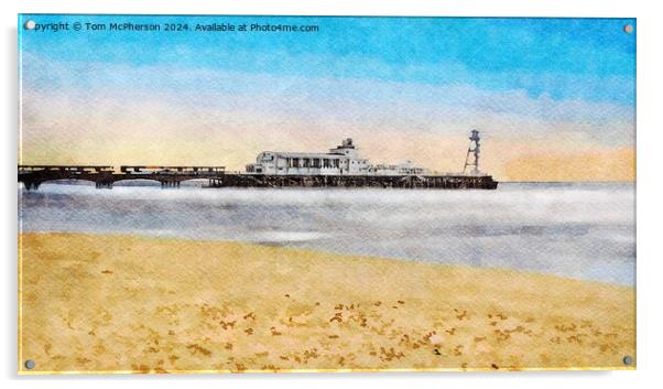 Bournemouth Pier Watercolour Acrylic by Tom McPherson