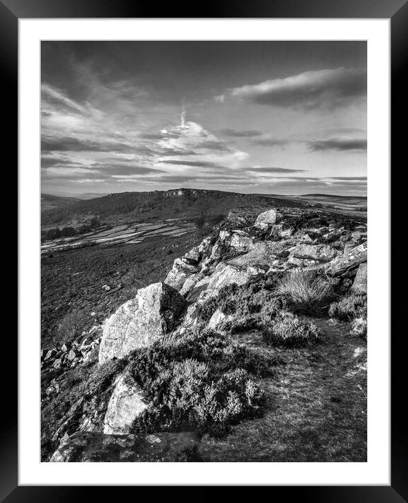 Peak District Baslow Edge Framed Mounted Print by Darren Galpin