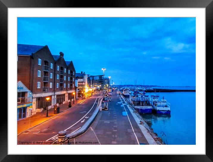 Poole Harbour Nightfall  Framed Mounted Print by Beryl Curran