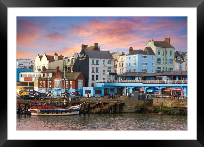 Bridlington Harbour Sunset Framed Mounted Print by Alison Chambers