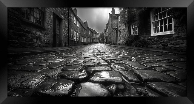 York backstreets Black and White Framed Print by T2 