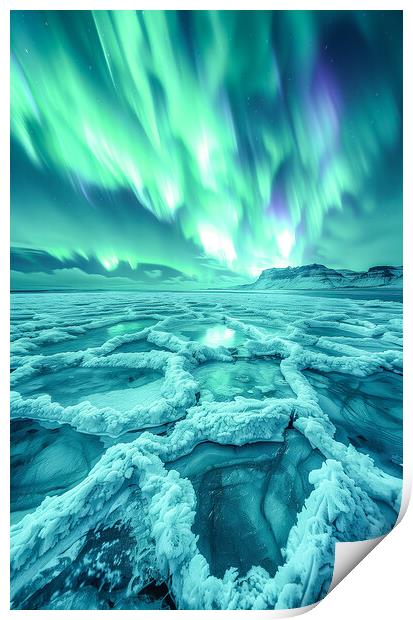 Aurora Borealis Iceland Print by T2 