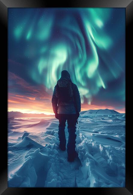 Aurora Borealis Iceland Framed Print by T2 
