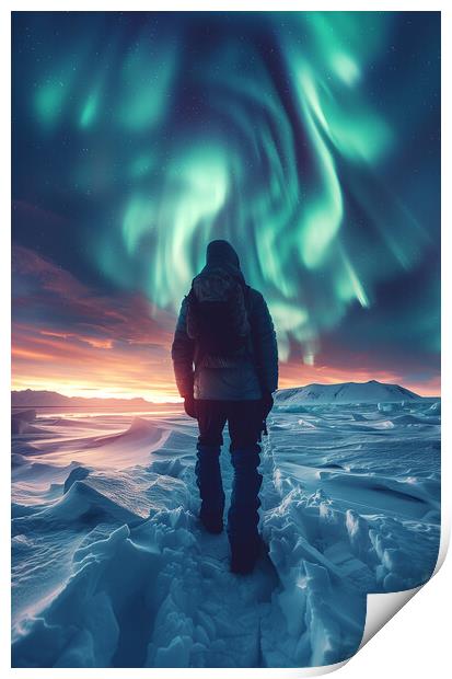 Aurora Borealis Iceland Print by T2 
