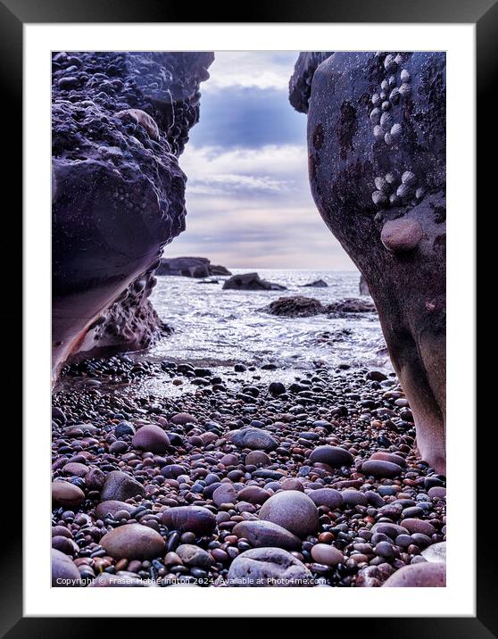 Rock Framed Beach Framed Mounted Print by Fraser Hetherington