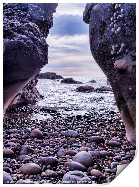 Rock Framed Beach Print by Fraser Hetherington