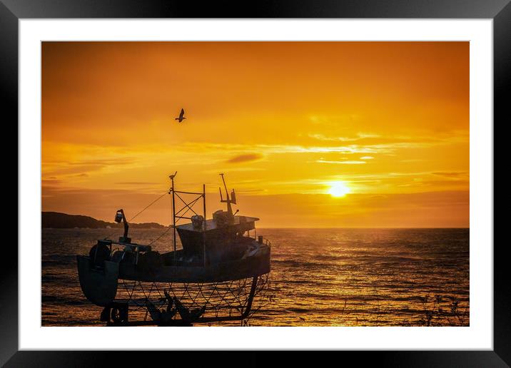 Sunrise at Stonehaven Bay Framed Mounted Print by DAVID FRANCIS