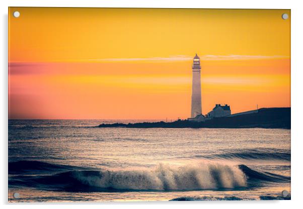 Sunrise at Scurdie Ness Lighthouse Acrylic by DAVID FRANCIS