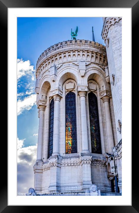Tower Basilica Notre Dame  de Fourviere Lyon France Framed Mounted Print by William Perry