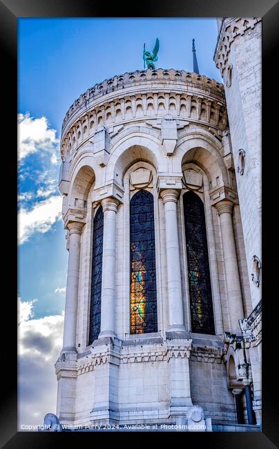 Tower Basilica Notre Dame  de Fourviere Lyon France Framed Print by William Perry