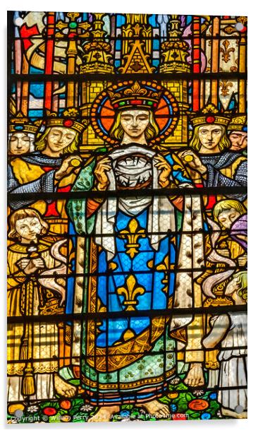 Saint Louis Stained Glass Basilica of Notre Dame Lyon France Acrylic by William Perry