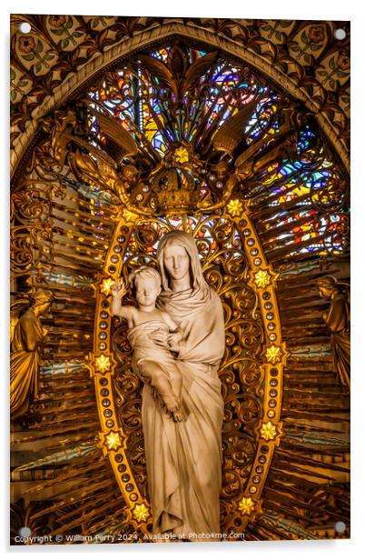 Virgin Mary Statue Altar Basilica of Notre Dame Lyon France Acrylic by William Perry