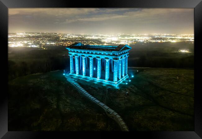 Penshaw Monument at Night Framed Print by Apollo Aerial Photography